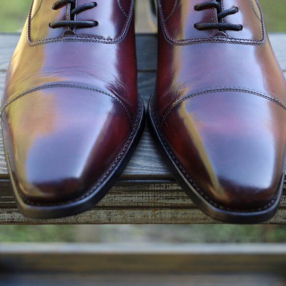 SALE - Calzoleria Harris for Barneys 10.5 Burgundy Burnished Italian Mens Dress main image 3